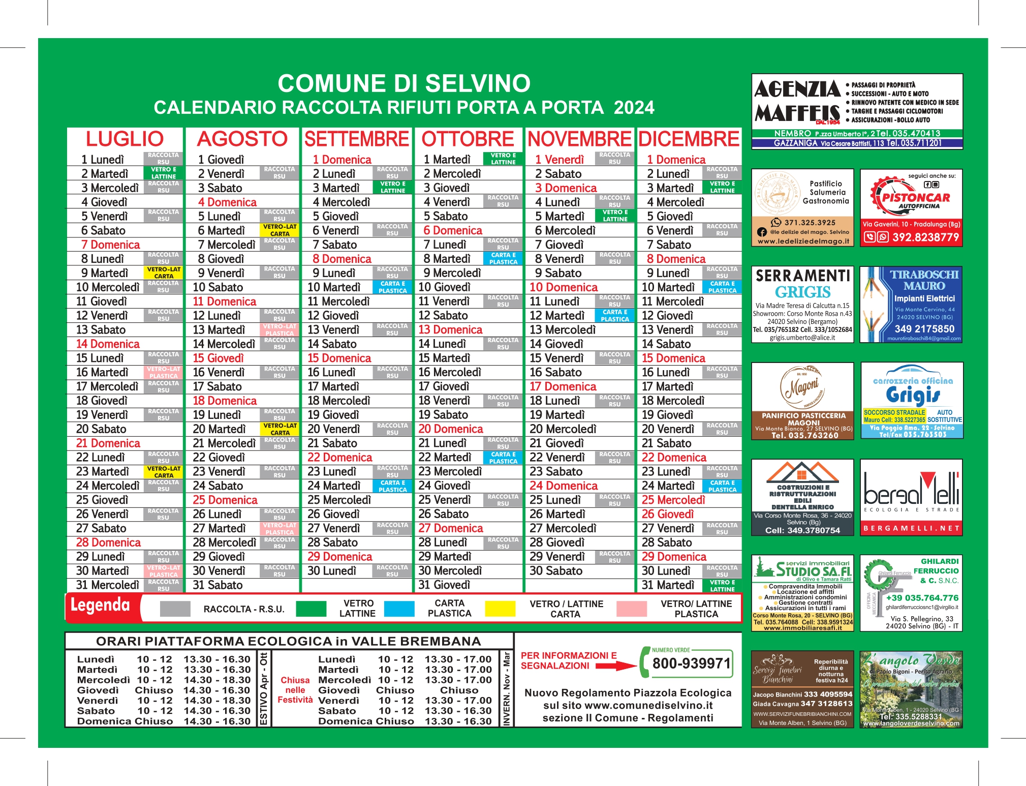 Calendario dello Smagatto 2024 – Lo Smagatto